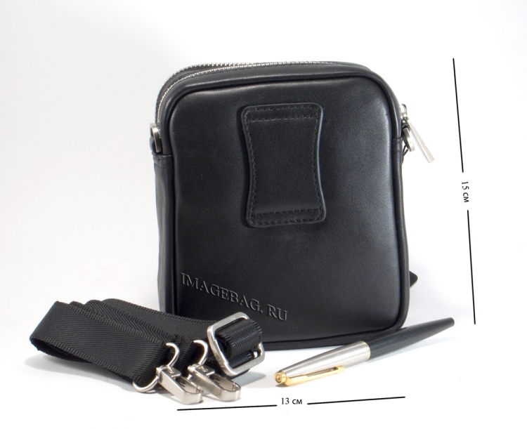 Поясная кожаная сумка IP Collection 8111-2 Black.2