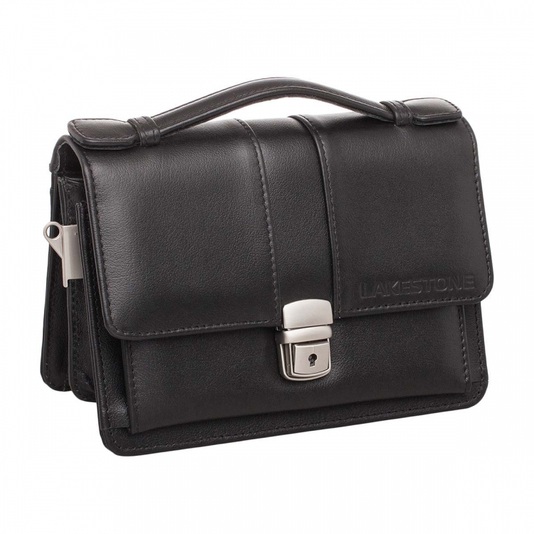 Барсетка мужская из натуральной кожи Alford Black