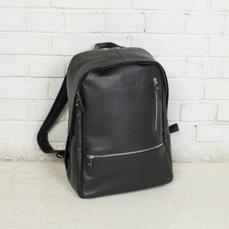 Рюкзак кожаный Adams Dark Black