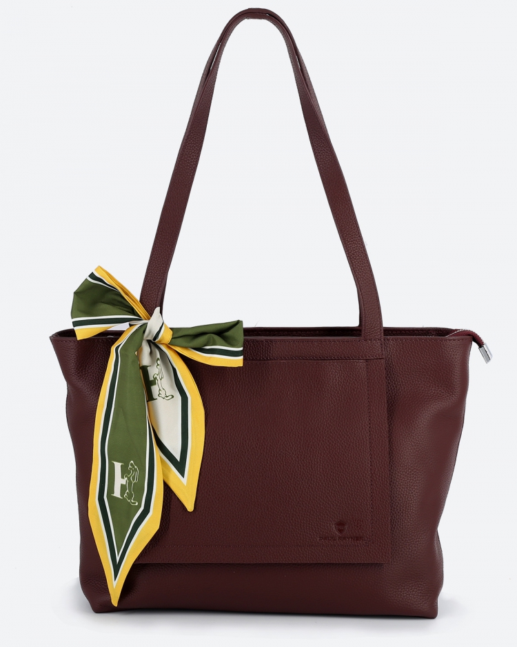 Сумка женская шоппер Paul Rayner burgundy 3188