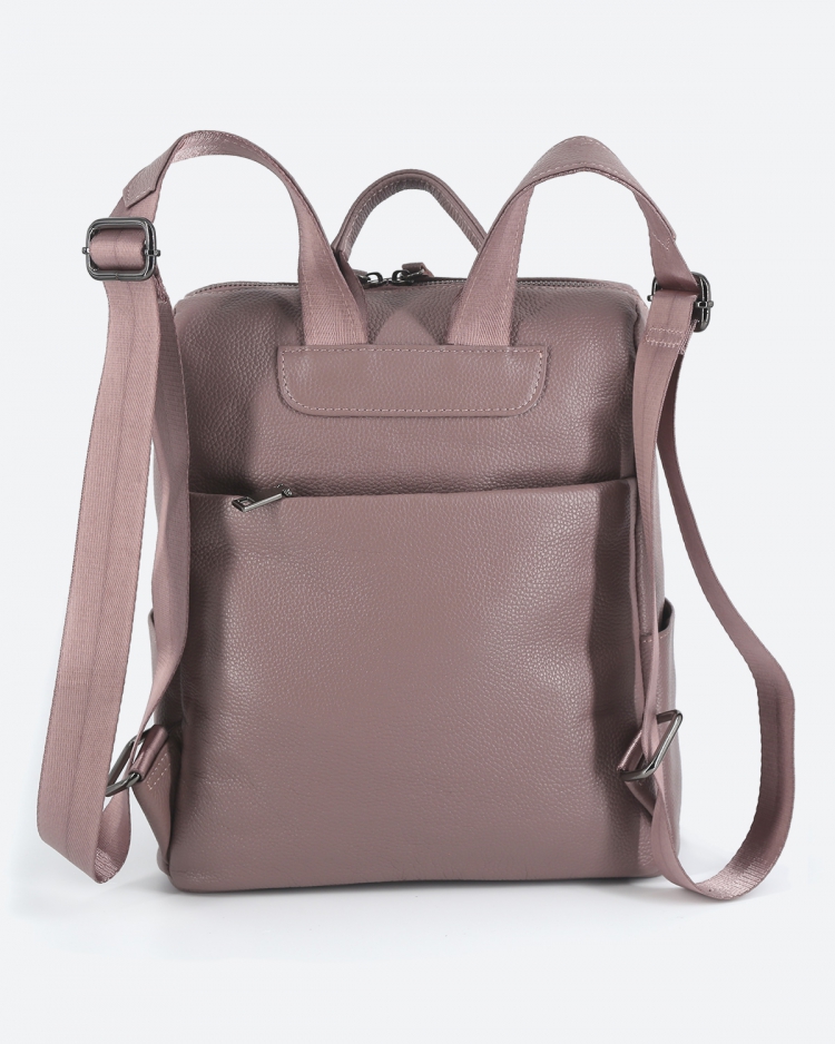 Женский рюкзак городской кожаный темно-розовый Paul Rayner 1071