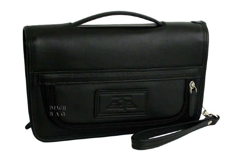 Черная мужская барсетка с короткой ручкой IP Collection 8525-20 8525-20