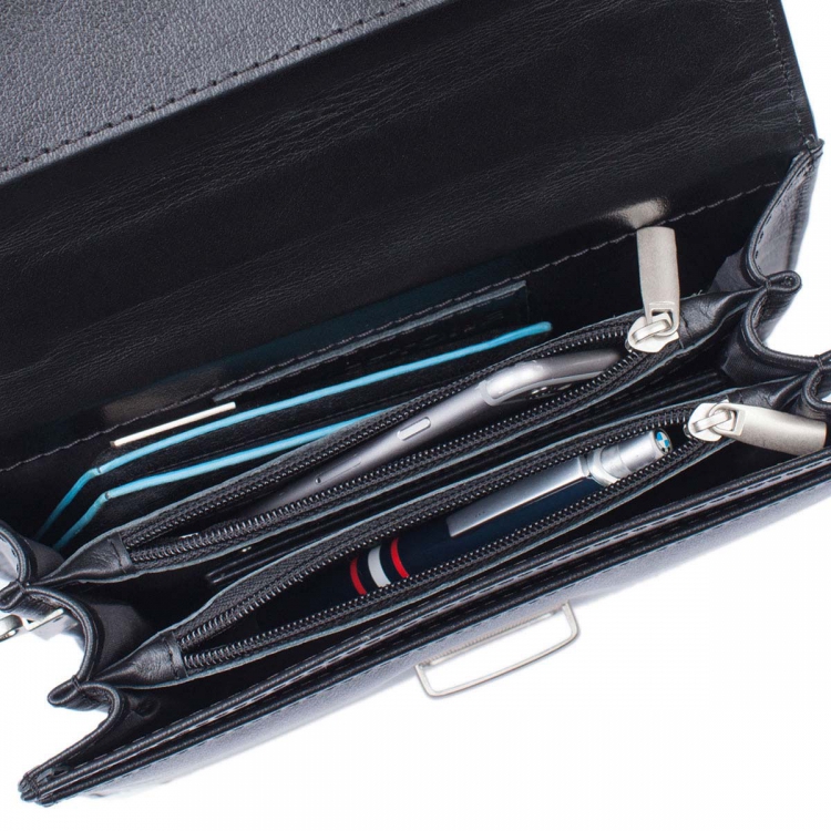 Компактная мужская барсетка из кожи Foxcote Black