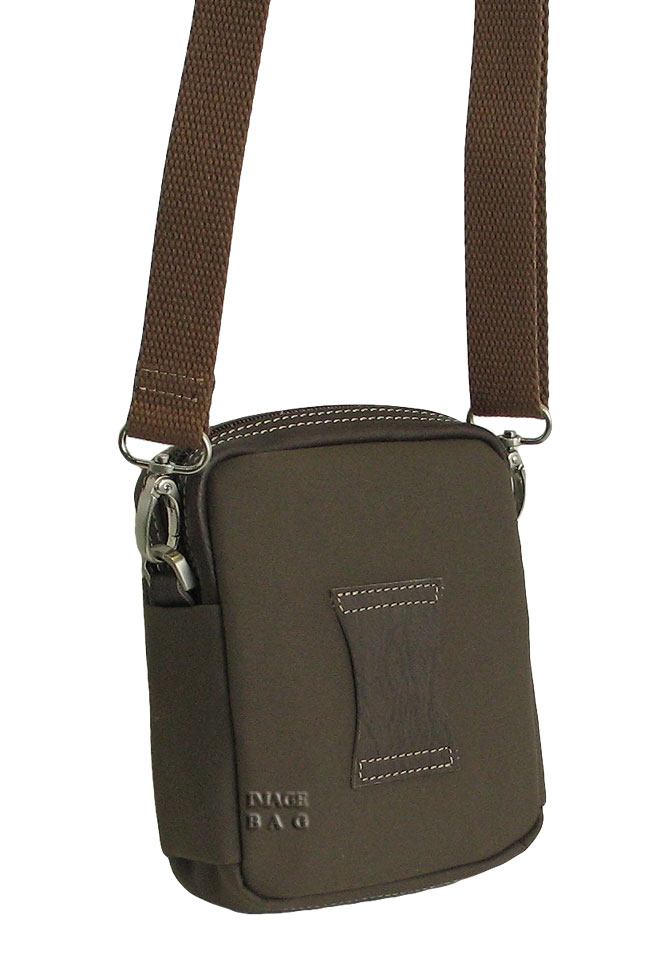 Коричневая поясная сумка комбинированая IP Collection 80110-6.1