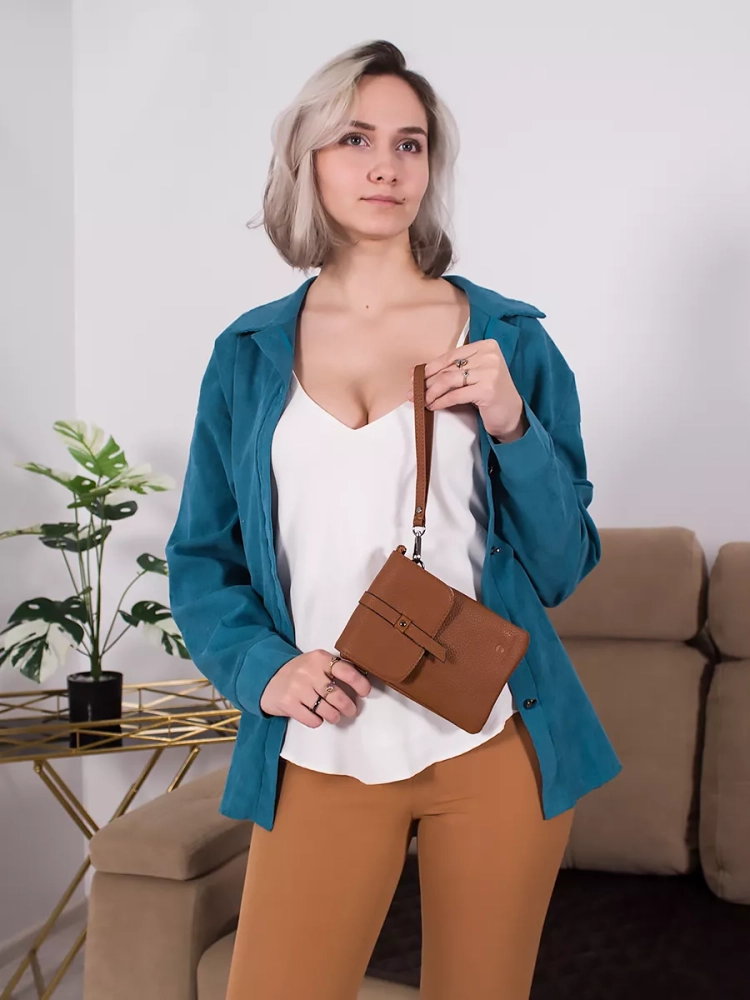 Женская сумка планшет Paul Rayner brown 8056