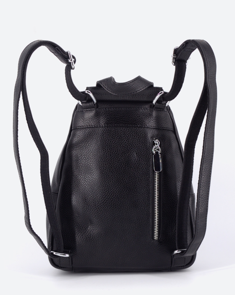 Рюкзак женский кожаный маленький Paul Rayner черный 1031-1