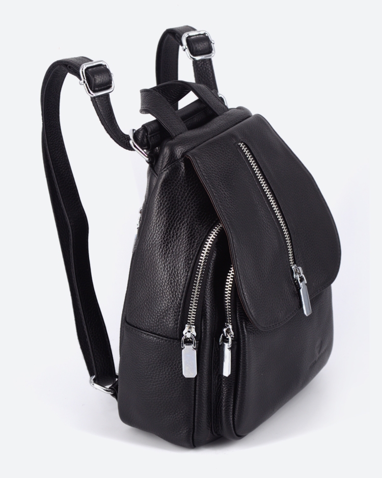 Рюкзак женский кожаный маленький Paul Rayner черный 1031-1