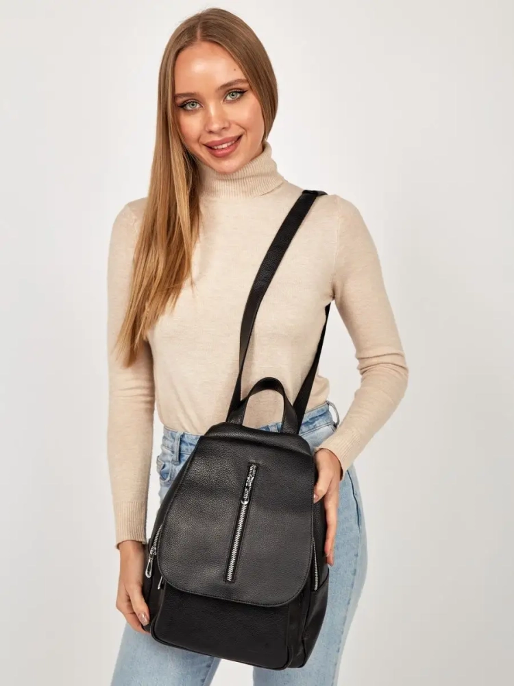 Рюкзак женский кожаный Paul Rayner черный 1031
