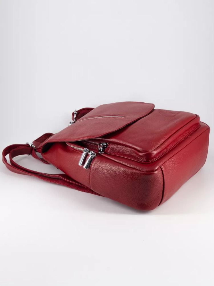 Рюкзак женский кожаный Paul Rayner красный 1031 