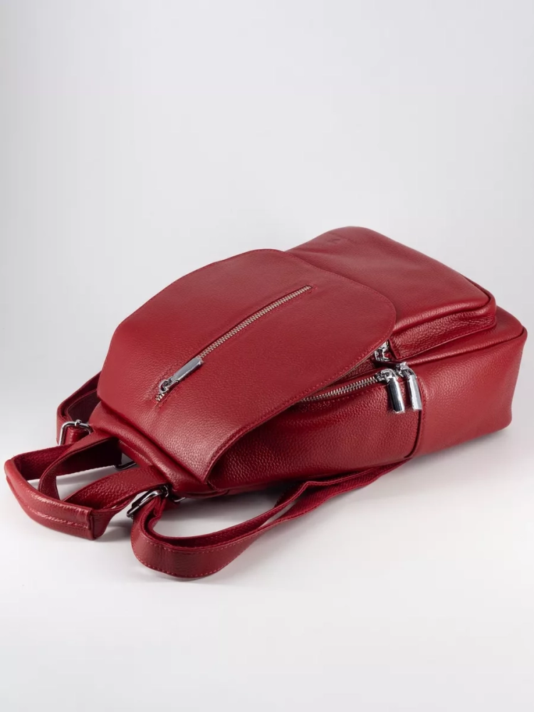 Рюкзак женский кожаный Paul Rayner красный 1031 