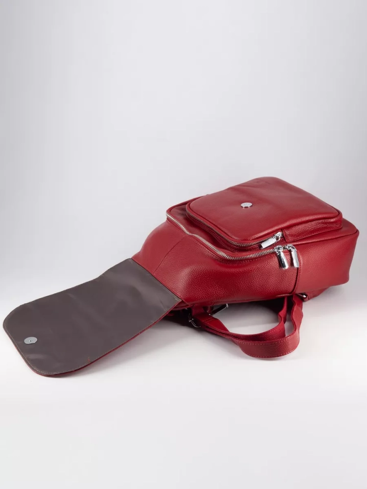 Рюкзак женский кожаный Paul Rayner красный 1031 