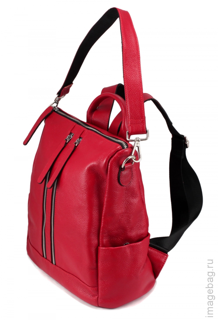 Женский рюкзак кожаный P.R. Grace red_8183