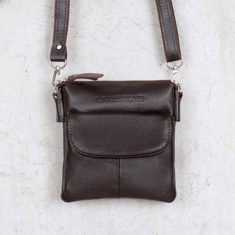 Маленькая мужская сумка коричневая Osborne Brown