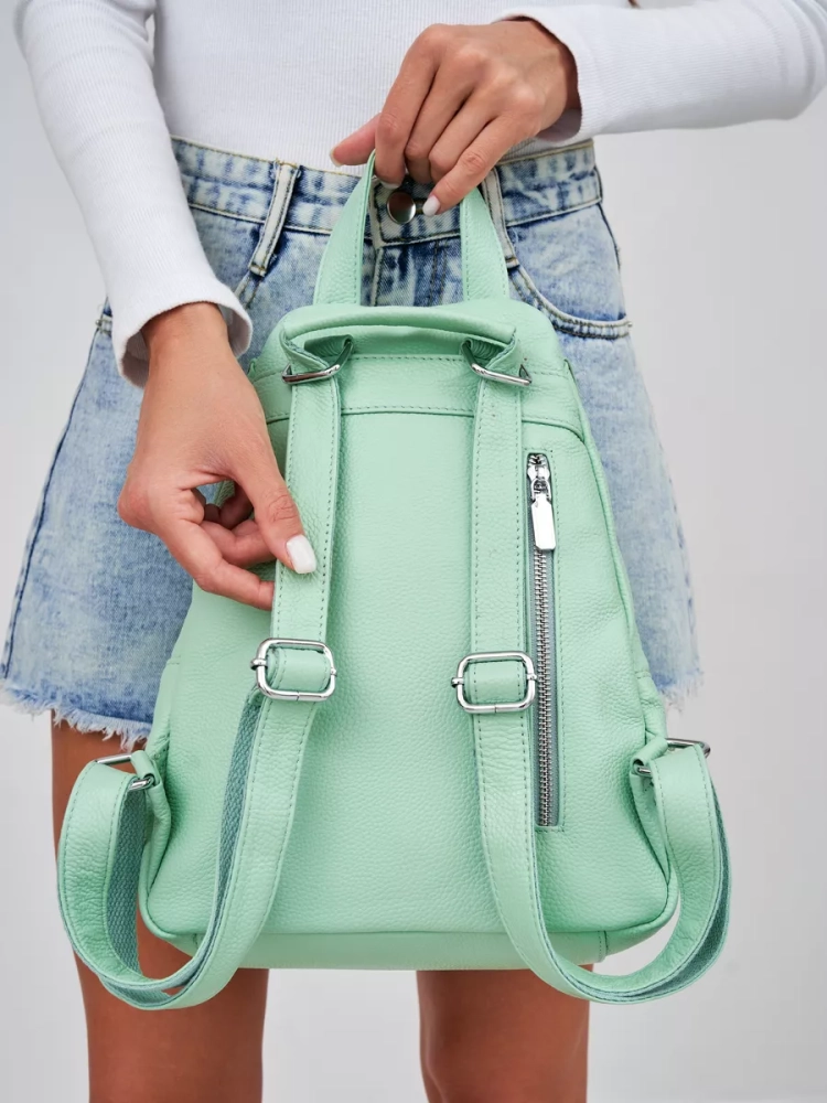 Рюкзак женский кожаный Paul Rayner мятный 1031