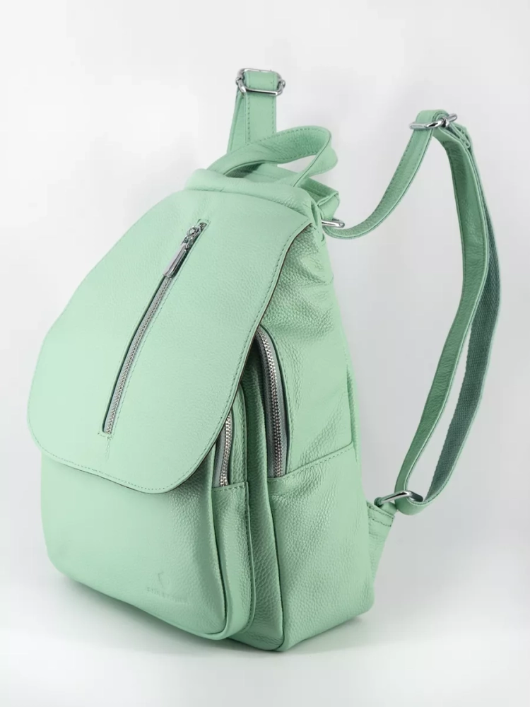 Рюкзак женский кожаный Paul Rayner мятный 1031