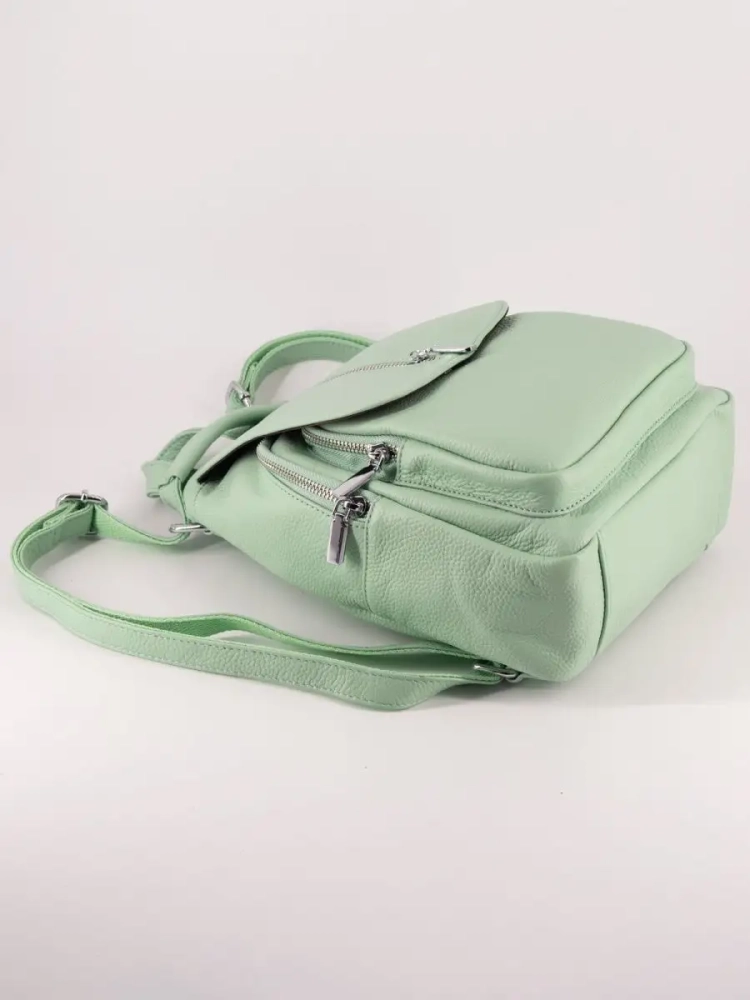 Рюкзак женский кожаный маленький Paul Rayner мята 1031-1