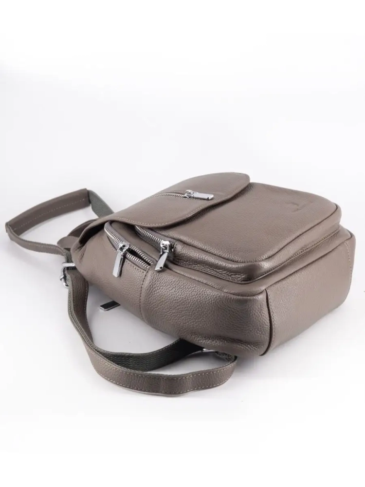 Рюкзак женский кожаный маленький Paul Rayner серый 1031-1