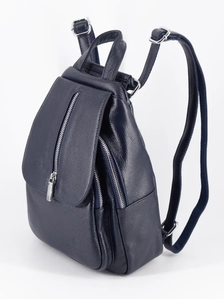 Рюкзак женский кожаный маленький Paul Rayner синий 1031-1