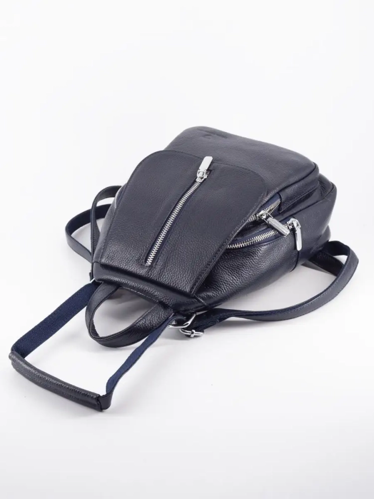 Рюкзак женский кожаный маленький Paul Rayner синий 1031-1