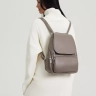 Женский кожаный городской рюкзак PR серый 1029