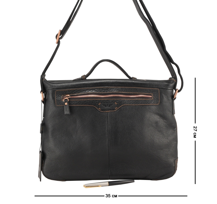 Кожаный темно-коричневый портфель IP Collection 112411_8574