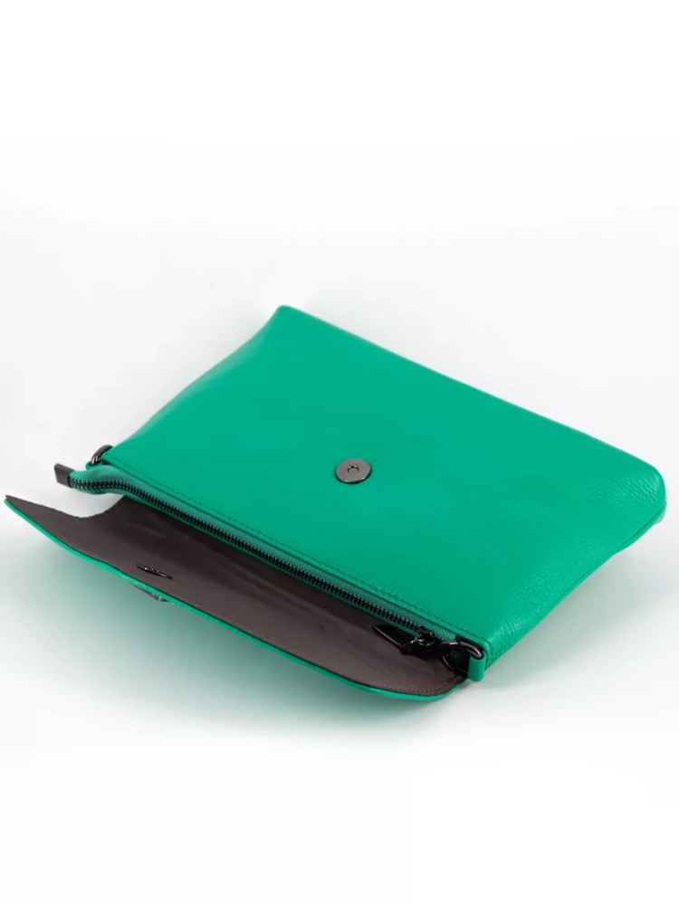 Клатч женский кожаный мятный 8819