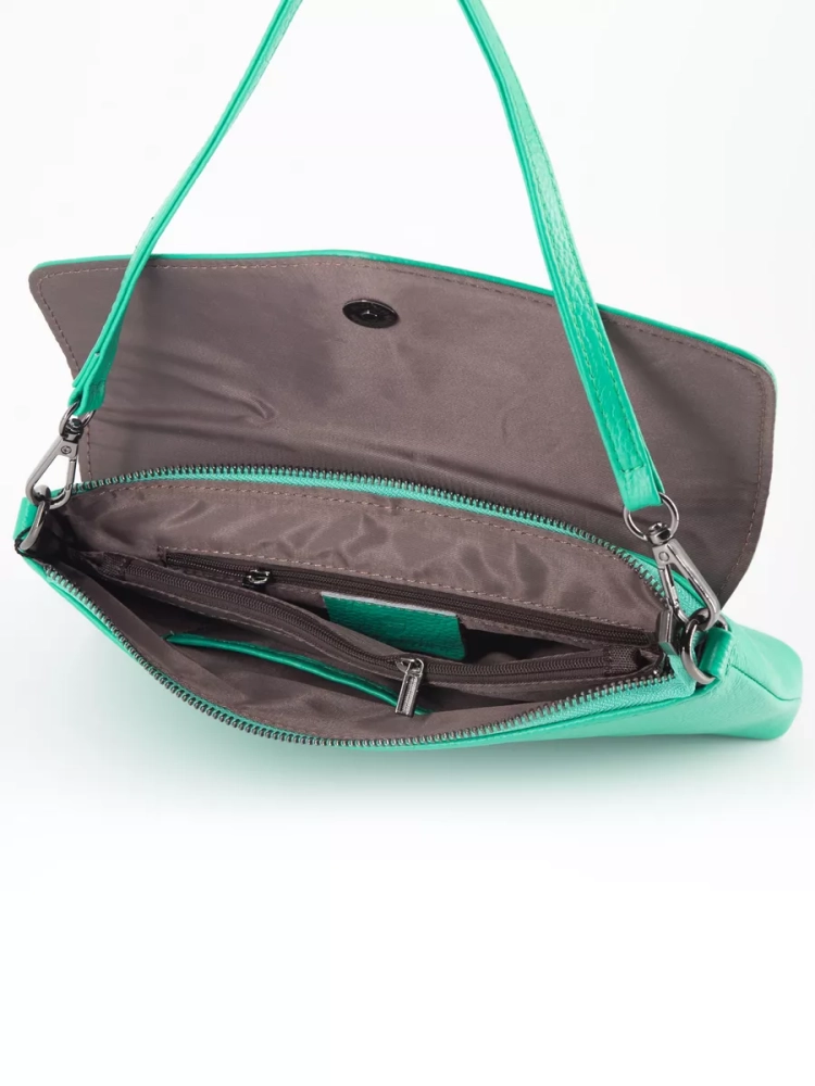 Клатч женский кожаный мятный 8819