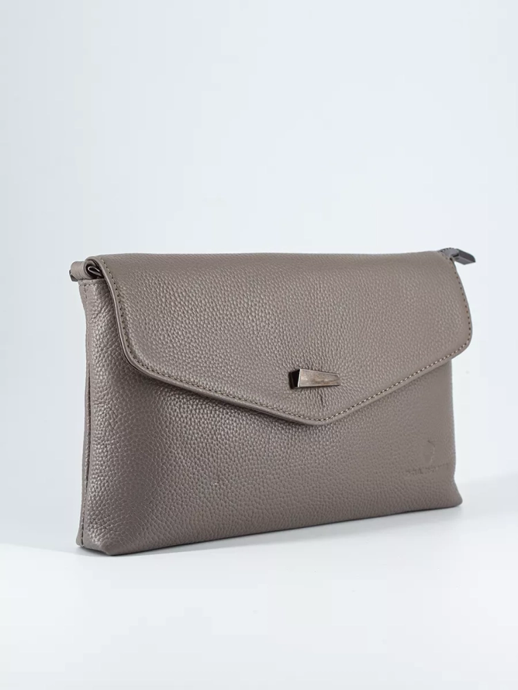 Клатч женский кожаный серый 8819