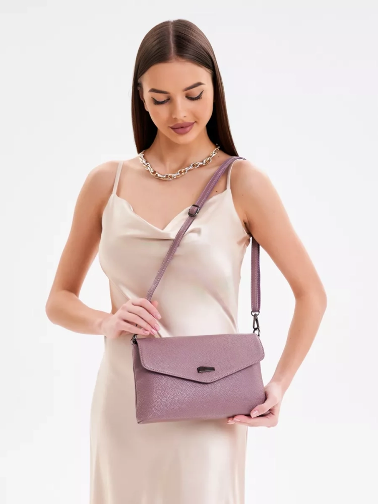 Клатч женский кожаный розовый 8819