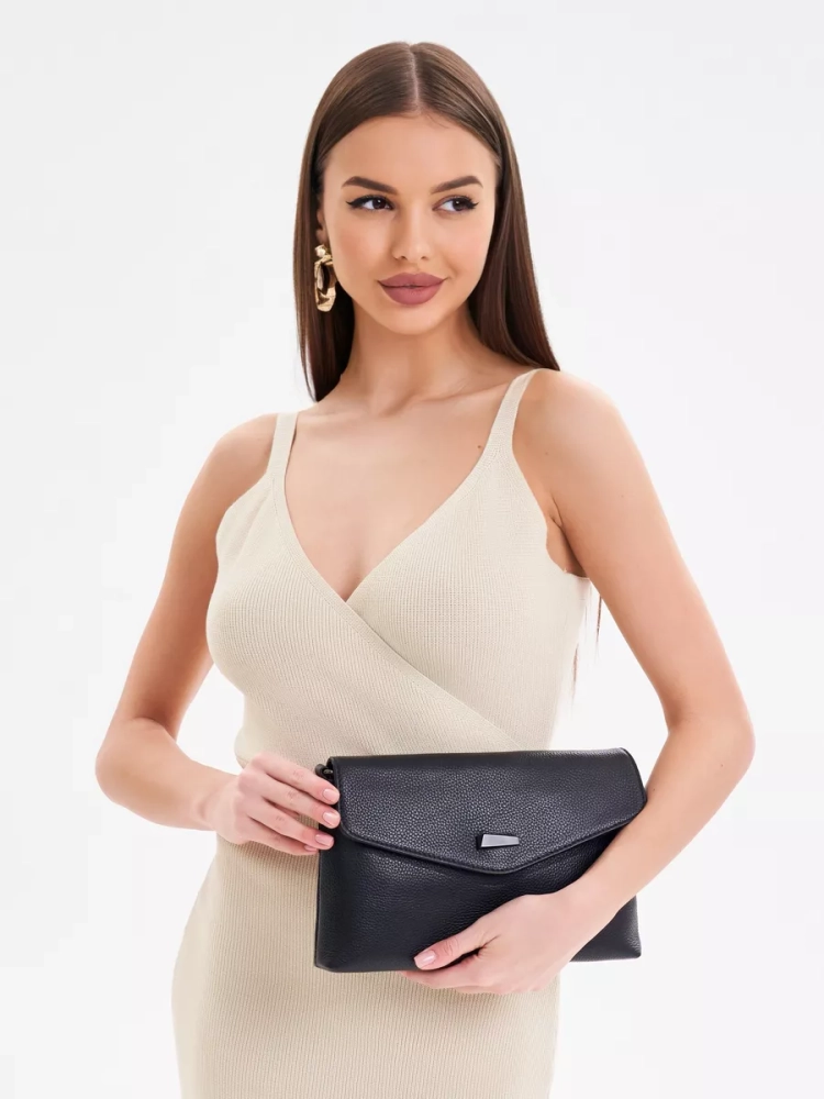 Клатч женский кожаный синий 8819